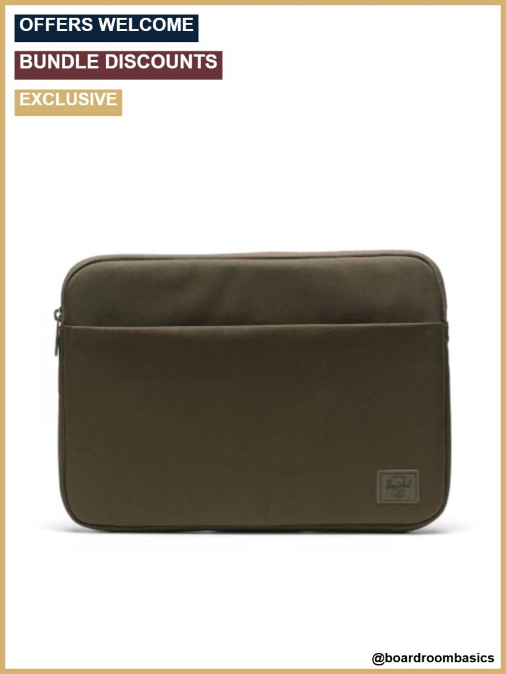 14 Inch Laptop Sleeve 600D Recycled Polyester Padded Fleece-Lined Tech Case
